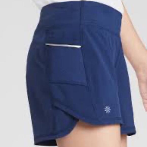 Athleta Shorts Women's Small Cobalt Blue Running Zipper Pockets Activewear - Picture 4 of 7